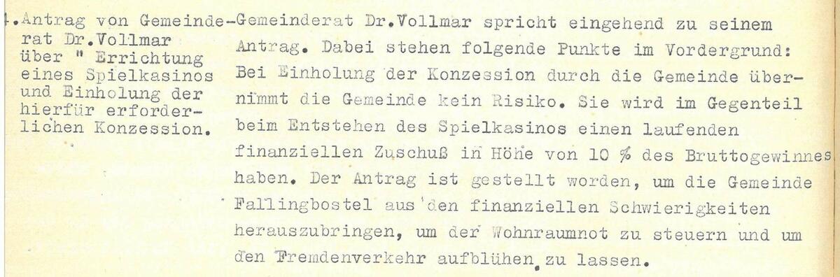 Bild vergrößern: Tagesordnungspunkt 4 der Gemeinderatssitzung am 15. 3. 1949