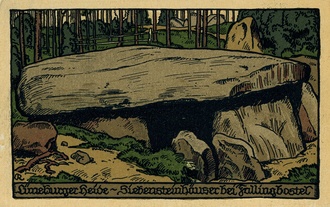 Bild vergrößern: Eines der Sieben Steinhäuser - Künstlerpostkarte (um 1920)
