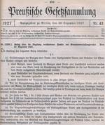 Bild vergrößern: § 1 des Gesetzes über die Regelung verschiedener Punkte des Gemeindeverfassungsrechts vom 27. Dezember 1927